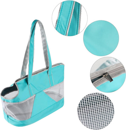 Pet Dog Purse Carrier Breathable Mesh Puppy Cat Outing Tote Handbag | Portable Cat Sling Carrier Travel Transporter Tote Handbag Lightweight Dog Carrier Shoulder Bag with Thicken Bags Base