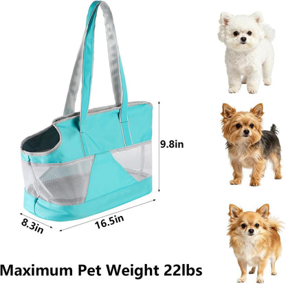 Pet Dog Purse Carrier Breathable Mesh Puppy Cat Outing Tote Handbag | Portable Cat Sling Carrier Travel Transporter Tote Handbag Lightweight Dog Carrier Shoulder Bag with Thicken Bags Base