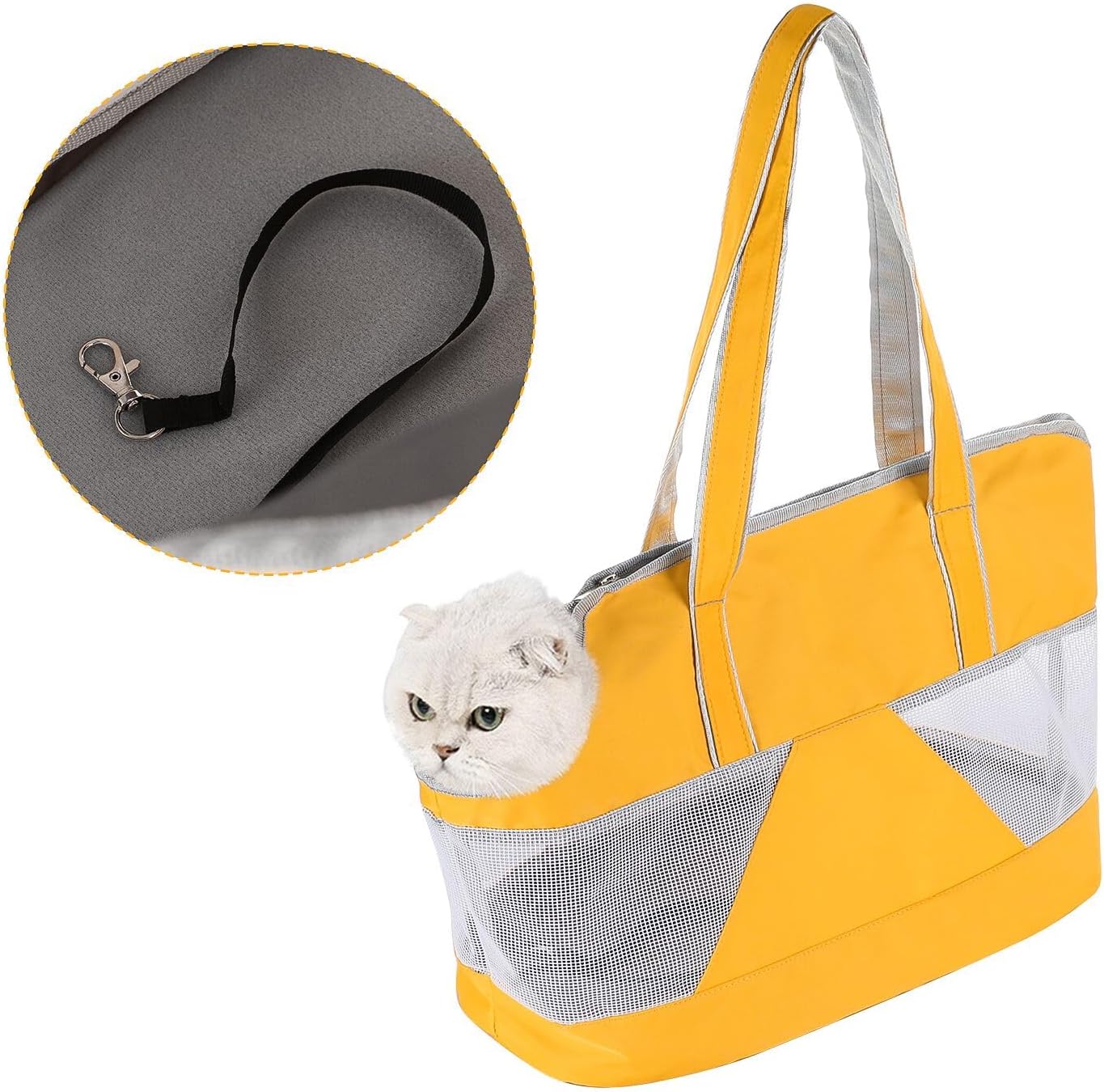 Pet Dog Purse Carrier Breathable Mesh Puppy Cat Outing Tote Handbag | Portable Cat Sling Carrier Travel Transporter Tote Handbag Lightweight Dog Carrier Shoulder Bag with Thicken Bags Base