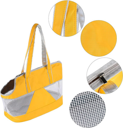 Pet Dog Purse Carrier Breathable Mesh Puppy Cat Outing Tote Handbag | Portable Cat Sling Carrier Travel Transporter Tote Handbag Lightweight Dog Carrier Shoulder Bag with Thicken Bags Base