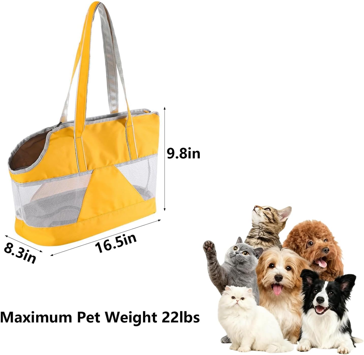 Pet Dog Purse Carrier Breathable Mesh Puppy Cat Outing Tote Handbag | Portable Cat Sling Carrier Travel Transporter Tote Handbag Lightweight Dog Carrier Shoulder Bag with Thicken Bags Base