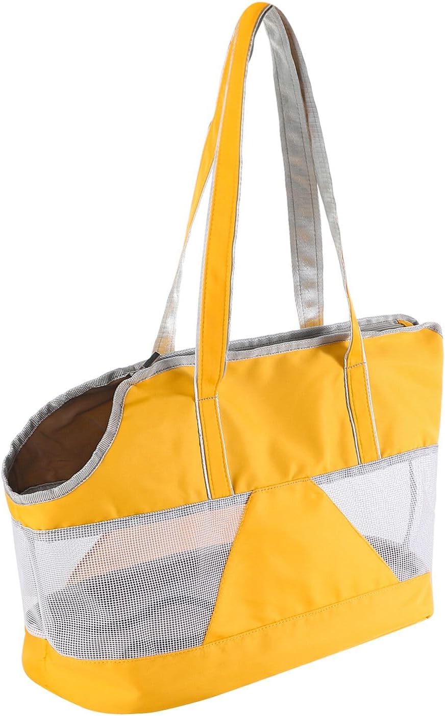 Pet Dog Purse Carrier Breathable Mesh Puppy Cat Outing Tote Handbag | Portable Cat Sling Carrier Travel Transporter Tote Handbag Lightweight Dog Carrier Shoulder Bag with Thicken Bags Base