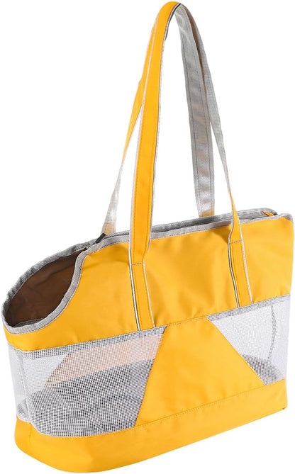 Pet Dog Purse Carrier Breathable Mesh Puppy Cat Outing Tote Handbag | Portable Cat Sling Carrier Travel Transporter Tote Handbag Lightweight Dog Carrier Shoulder Bag with Thicken Bags Base