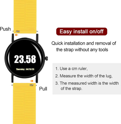 Silicone Watch Band Quick Release Soft Rubber Watch Strap for Men Women