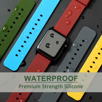 WOCCI 16mm Silicone Watch Band, Quick Release Rubber Replacement Strap with Black Stainless Steel Buckle (Yellow)