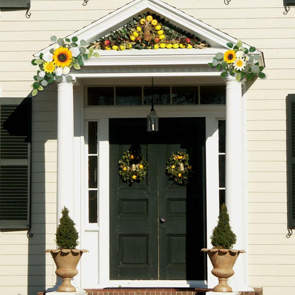 2 Pack Wedding Arch Faux Flowers,20 x 12 in Wedding Welcome Signs Floral Decoration,Wedding Ceremony Reception Backdrop Decor,Rose Floral Arrangement, Indoor Outdoor Faux Flower Swag (Yellow)