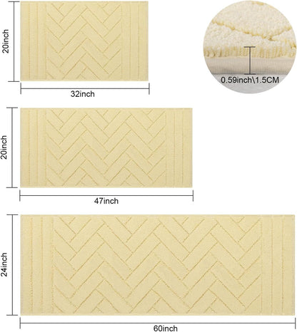 Indoor Doormat,Front Back Door Mat Rubber Backing Non Slip Door Mats 20"x32" Absorbent Resist Dirt Entrance Doormat Inside Floor Mats for Entryway Washable Low-Profile(Cream Yellow)