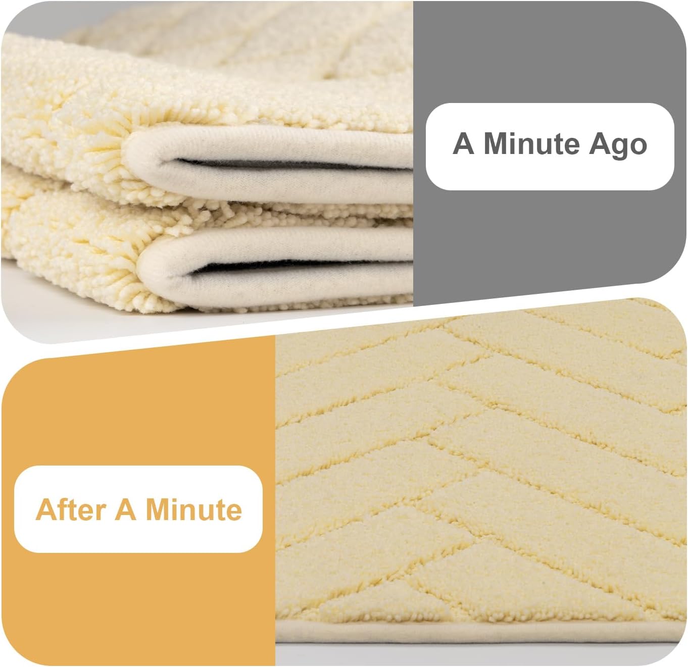 Indoor Doormat,Front Back Door Mat Rubber Backing Non Slip Door Mats 20"x32" Absorbent Resist Dirt Entrance Doormat Inside Floor Mats for Entryway Washable Low-Profile(Cream Yellow)