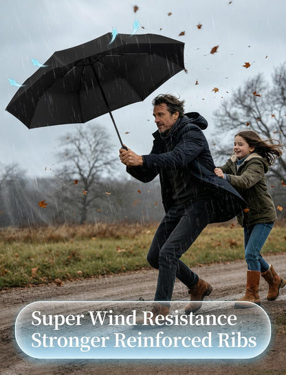 Compact Umbrella for Travel - Automatic Umbrellas for Rain & Sun Protection, Small Portable UV Umbrella for Car, Backpack, Walking, Folding Windproof Umbrellas for Kids, Women