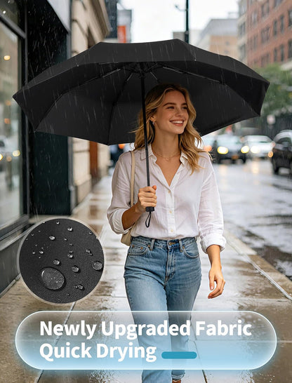 Compact Umbrella for Travel - Automatic Umbrellas for Rain & Sun Protection, Small Portable UV Umbrella for Car, Backpack, Walking, Folding Windproof Umbrellas for Kids, Women