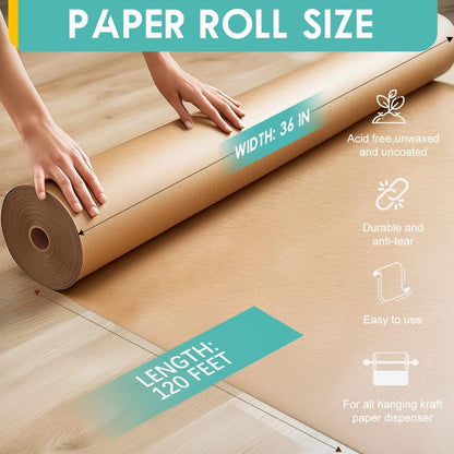 24" x 1,440" (120') Lemon Yellow Kraft Paper Roll for Craft Bulletin Board Paper Art Table Covering Crafting Gift Wrapping Bouquet Packing Parcel 80GSM 55LB (Lemon Yellow, 24" x 120')