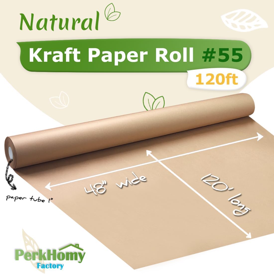 24" x 1,440" (120') Lemon Yellow Kraft Paper Roll for Craft Bulletin Board Paper Art Table Covering Crafting Gift Wrapping Bouquet Packing Parcel 80GSM 55LB (Lemon Yellow, 24" x 120')