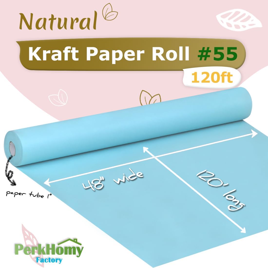 24" x 1,440" (120') Lemon Yellow Kraft Paper Roll for Craft Bulletin Board Paper Art Table Covering Crafting Gift Wrapping Bouquet Packing Parcel 80GSM 55LB (Lemon Yellow, 24" x 120')