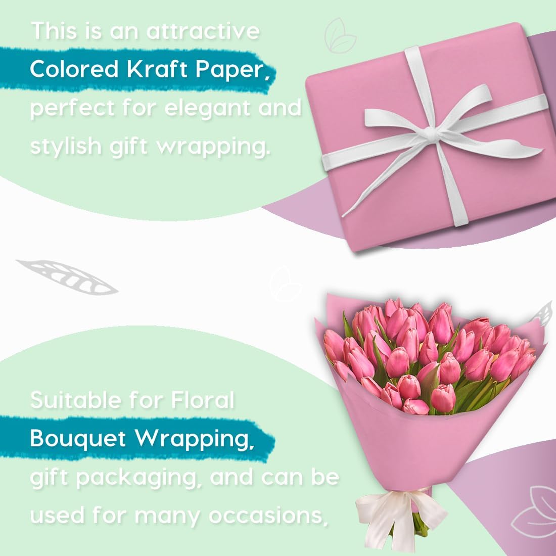 24" x 1,440" (120') Lemon Yellow Kraft Paper Roll for Craft Bulletin Board Paper Art Table Covering Crafting Gift Wrapping Bouquet Packing Parcel 80GSM 55LB (Lemon Yellow, 24" x 120')
