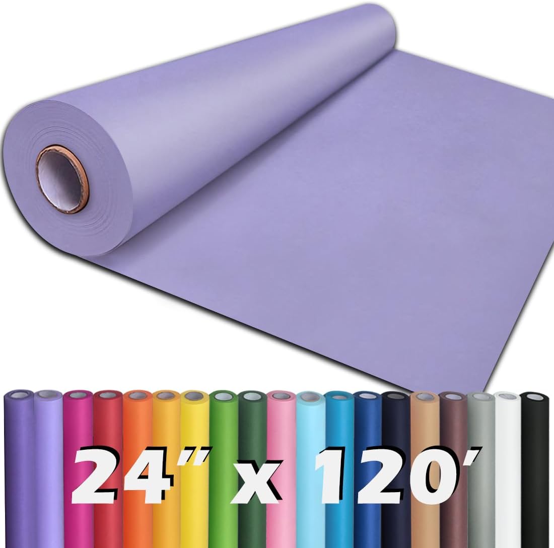 24" x 1,440" (120') Lemon Yellow Kraft Paper Roll for Craft Bulletin Board Paper Art Table Covering Crafting Gift Wrapping Bouquet Packing Parcel 80GSM 55LB (Lemon Yellow, 24" x 120')