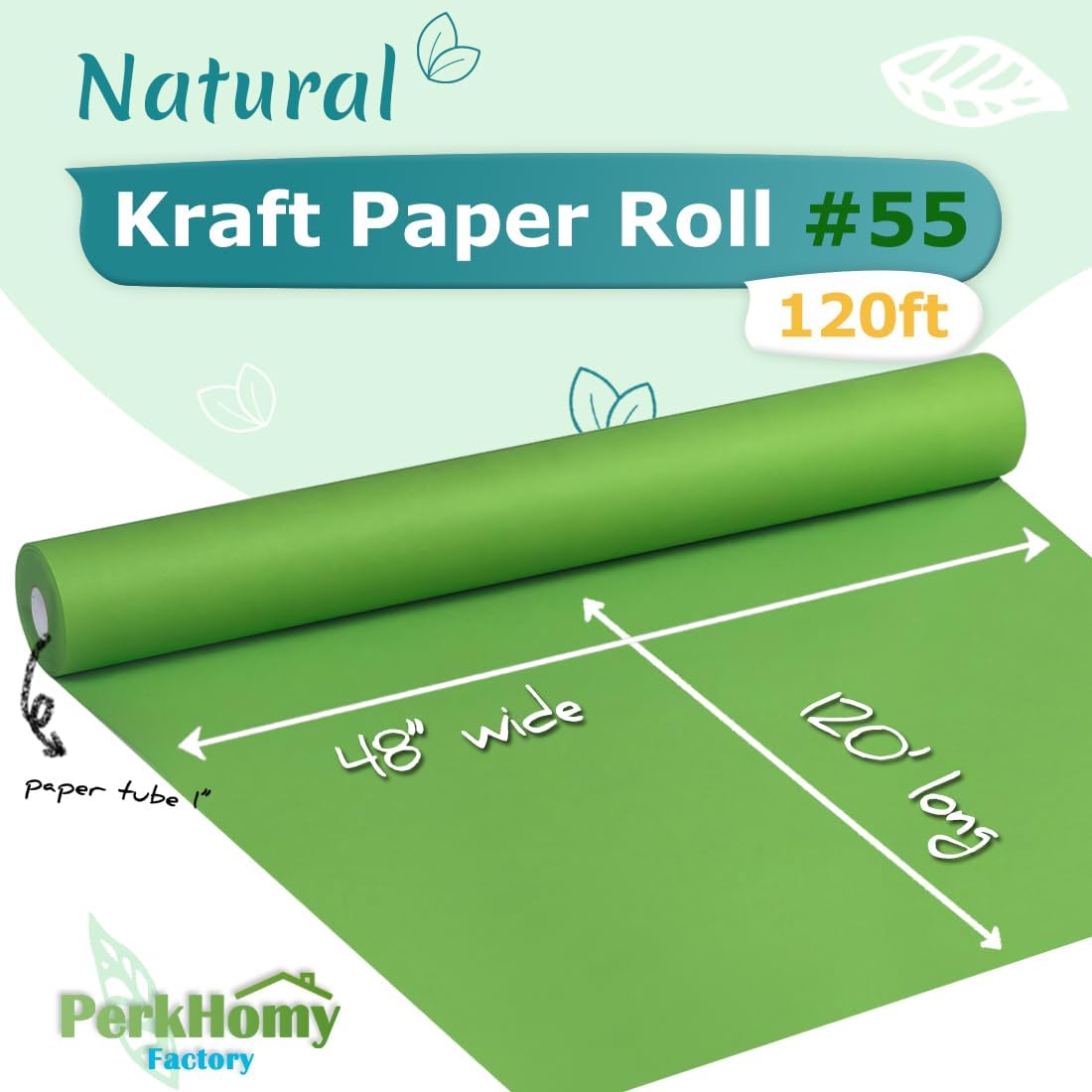 24" x 1,440" (120') Lemon Yellow Kraft Paper Roll for Craft Bulletin Board Paper Art Table Covering Crafting Gift Wrapping Bouquet Packing Parcel 80GSM 55LB (Lemon Yellow, 24" x 120')