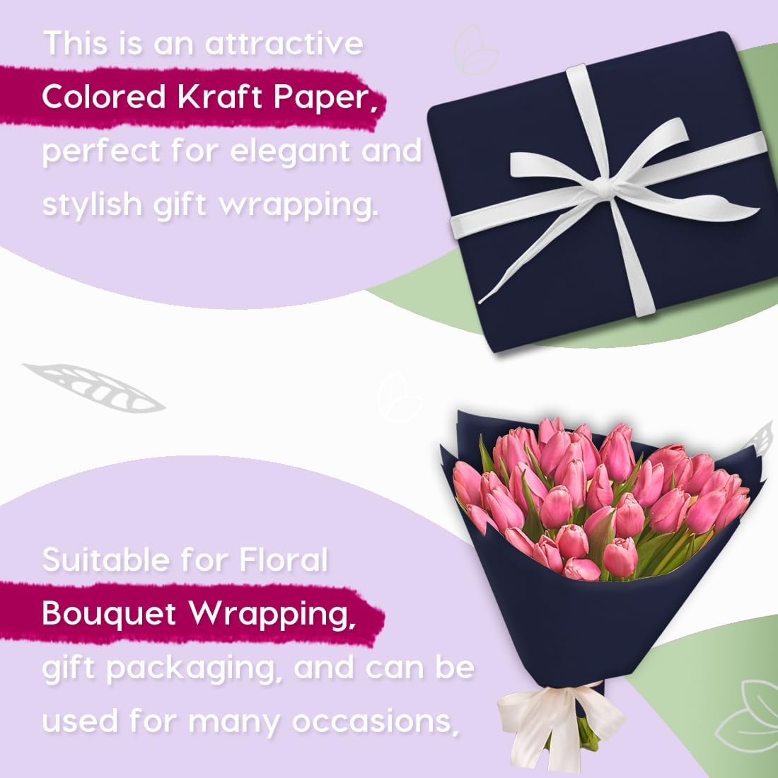 24" x 1,440" (120') Lemon Yellow Kraft Paper Roll for Craft Bulletin Board Paper Art Table Covering Crafting Gift Wrapping Bouquet Packing Parcel 80GSM 55LB (Lemon Yellow, 24" x 120')