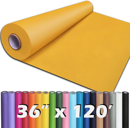 24" x 1,440" (120') Lemon Yellow Kraft Paper Roll for Craft Bulletin Board Paper Art Table Covering Crafting Gift Wrapping Bouquet Packing Parcel 80GSM 55LB (Lemon Yellow, 24" x 120')