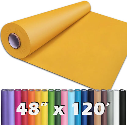 24" x 1,440" (120') Lemon Yellow Kraft Paper Roll for Craft Bulletin Board Paper Art Table Covering Crafting Gift Wrapping Bouquet Packing Parcel 80GSM 55LB (Lemon Yellow, 24" x 120')