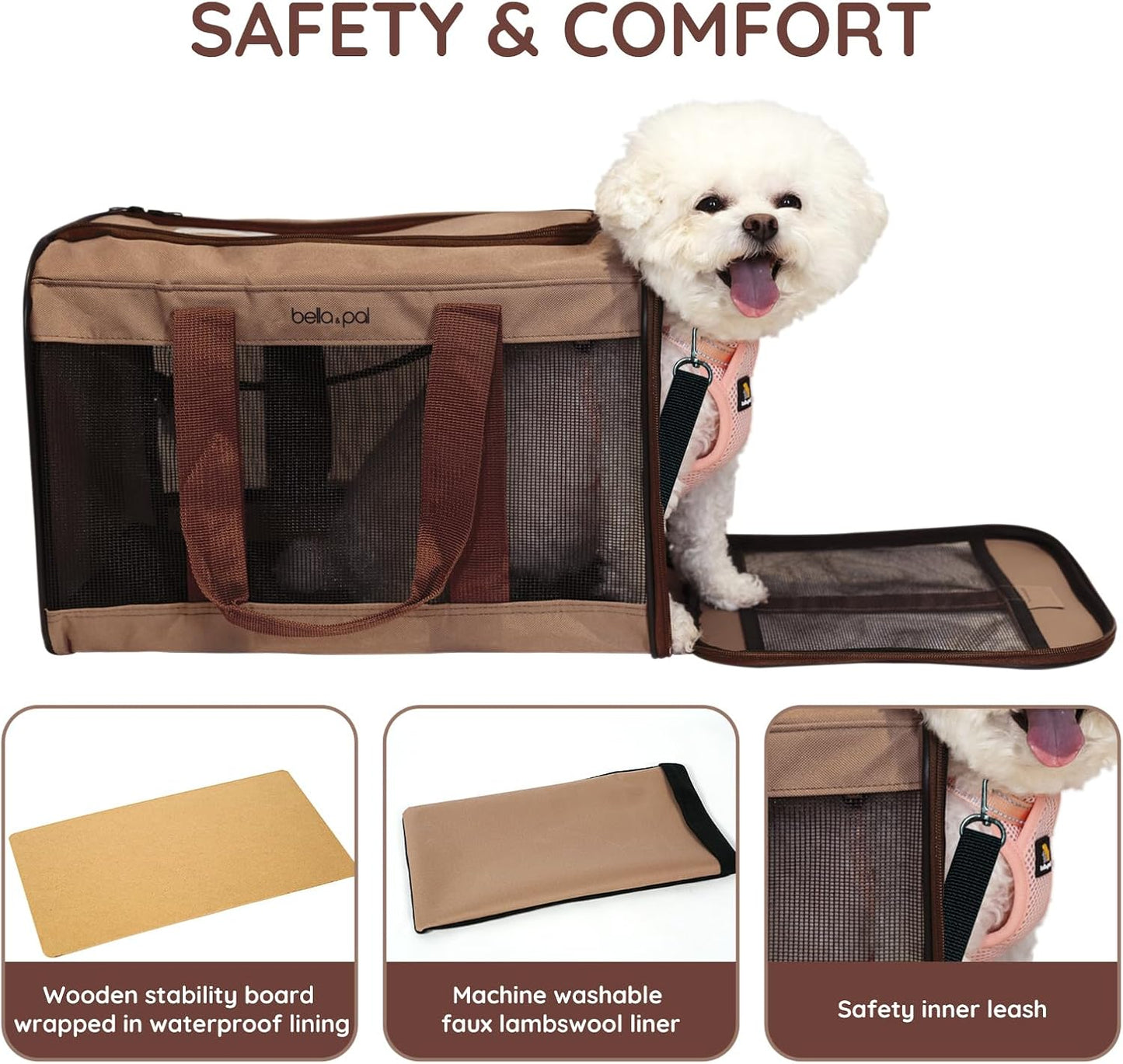 Cat Carrier Travel Bag, Airline Approved Lightweight Cat Carrier, Soft Sided Pet Carrier for Puppy Dogs Up to 18lbs, Collapsible Kitten Bag with Removable Waterproof Mat, Ventilated Mesh