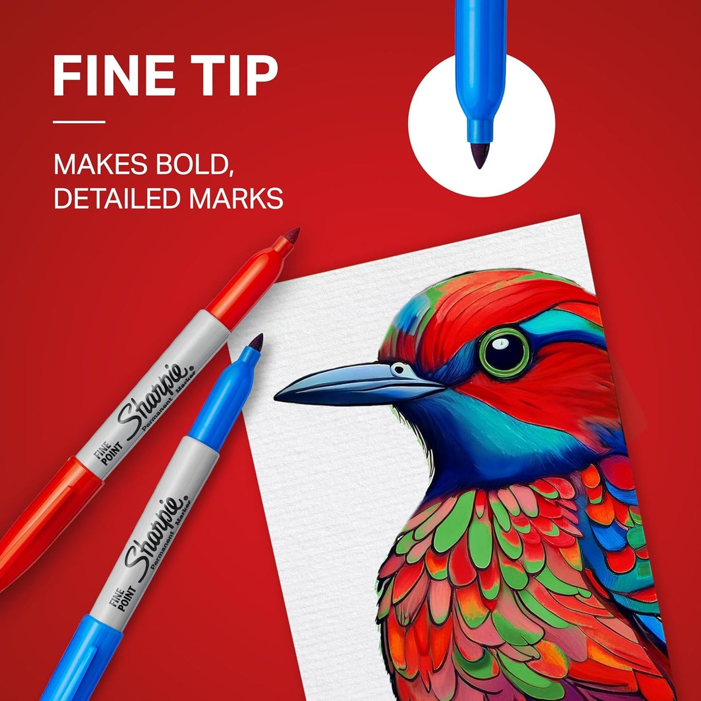 Permanent Markers, Fine Tip, 12 Count - Quick Drying, Fade Resistant, Arts & Crafts, Desk, Office Supplies