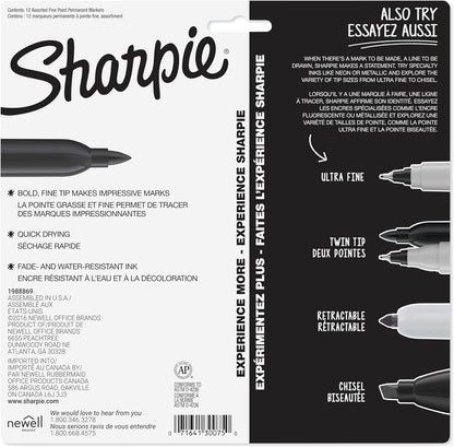 Permanent Markers, Fine Tip, 12 Count - Quick Drying, Fade Resistant, Arts & Crafts, Desk, Office Supplies