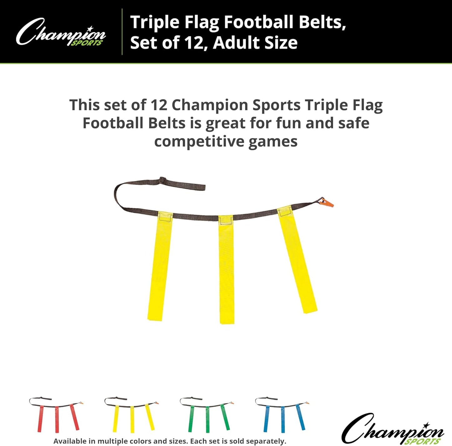 Quick Release Triple Flag Football Sets (10 and 12 Belts)