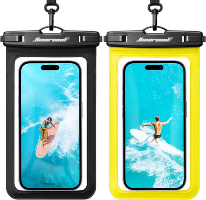 Waterproof Phone Pouch, Waterproof Phone Case, Black&Yellow 2Pack