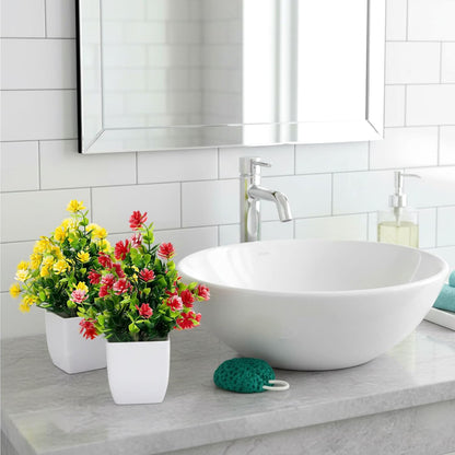 Fake Flowers 4 Packs Artificial Plants Indoor Mini Eucalyptus Flowers Decorations for Spring Desk Wedding Bathroom Office Home Room Table Decor Indoor Outdoor