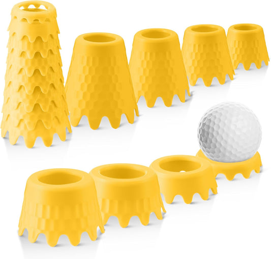 8 Pack ‌Simulator Golf Tees, Height from 1/4" to 2", 3D Printed | Suitable for Indoor, Outdoor, Winter, Golf Mats, Turf and Driving Range