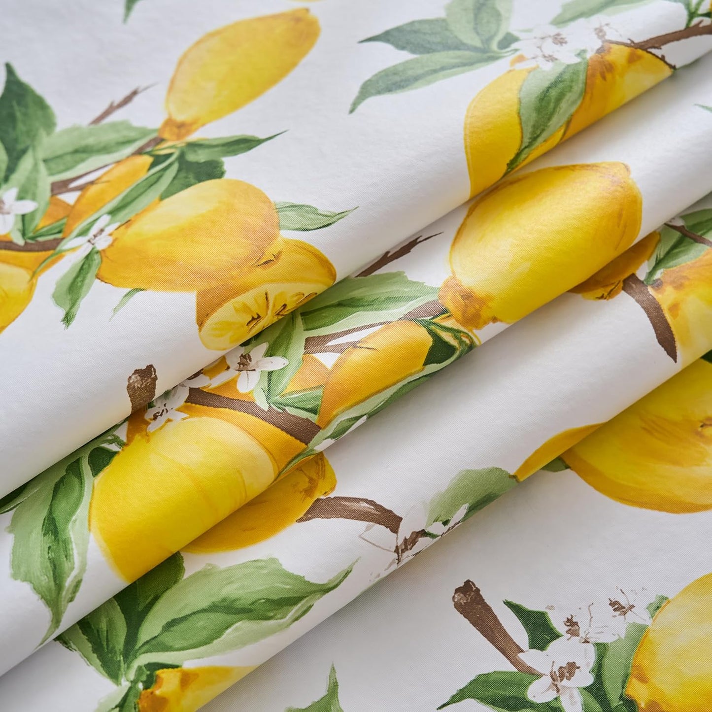 Vinyl Tablecloth with Flannel Backing - Waterproof, Oil-Proof, Easy to Clean -Plastic Table Cloth - Perfect for Dining Tables, Kitchen Tables, Parties (Lemon, 54×54 Inch Square)