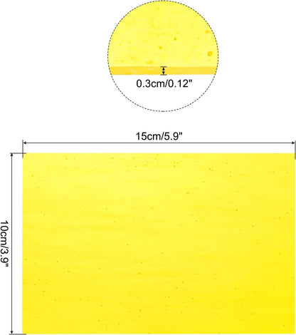 Stained Glass Sheet Mosaic Tile 5.9 Inch x 3.9 Inch Bright Yellow Stained Glass Sheets for Crafts DIY, Art Project