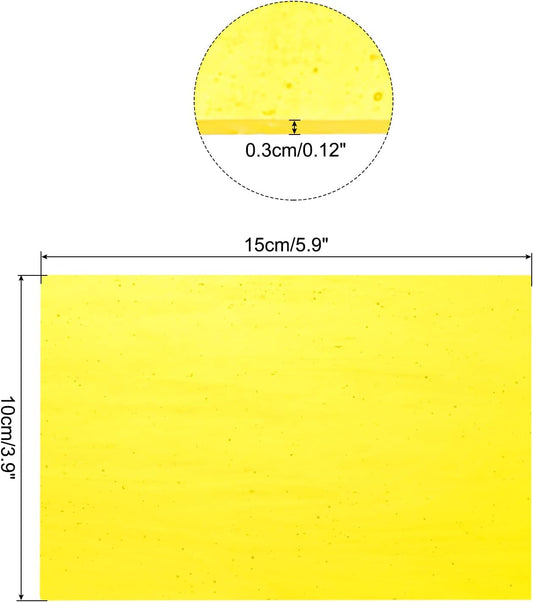 Stained Glass Sheet Mosaic Tile 5.9 Inch x 3.9 Inch Bright Yellow Stained Glass Sheets for Crafts DIY, Art Project