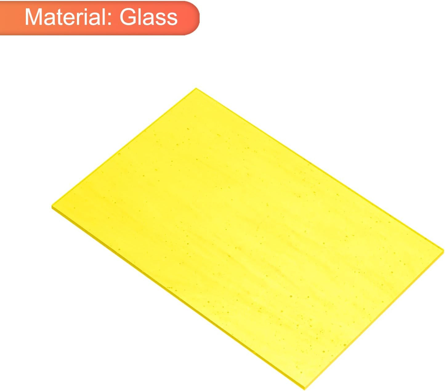 Stained Glass Sheet Mosaic Tile 5.9 Inch x 3.9 Inch Bright Yellow Stained Glass Sheets for Crafts DIY, Art Project