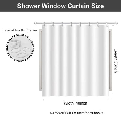 Yellow Shower Window Curtains, Modern Abstract Marble Bathroom Window Curtain Small Short Bathroom Window Curtain Waterproof Machine Washable 8 PCS Hooks,40" Wx36 L