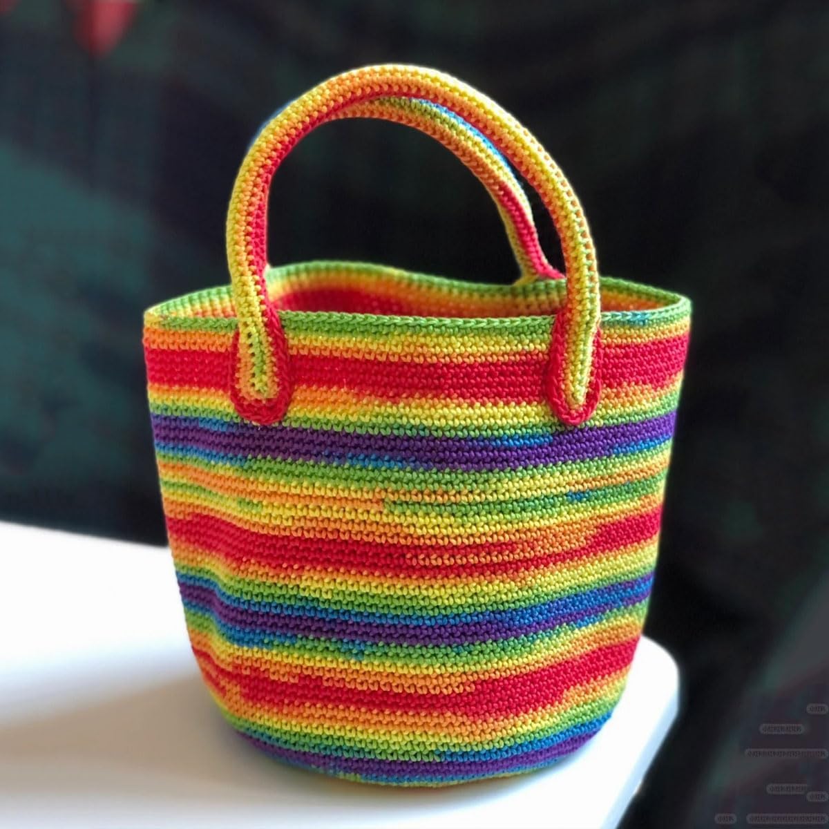 2 Pcs （2 * 48g/2 * 142yards） Crochet/Knitting Rainbow Yarn,Multicolor Variegated 100% Acrylic Yarn,Crochet Yarn for Beginners,Soft Yarn for Crocheting Blanket and Handicraft Project (Blue red Yellow)