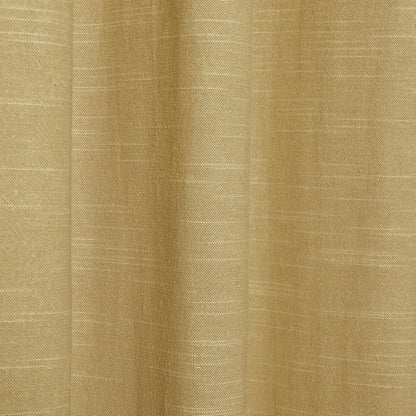 TWOPAGES Linen Cotton Double Layer Curtain 96 Inches Long Light Filtering Pinch Pleated Drape for Living Room Bedroom Soft Curtain for Traverse Rod, 26Wx96L Inches, Mustard Yellow, 1 Panel