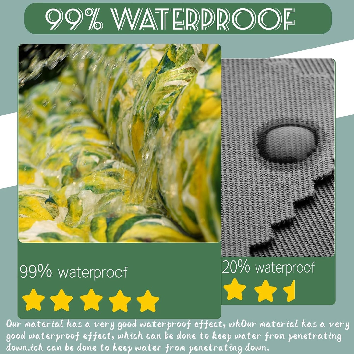 Replacement Cushions for Swing, Swing Cushions 3 Seater Replacement, Waterproof Thicken Washable Cushion for Outdoor Indoor Furniture Swing Patio (Lemon Yellow, 40x63 inch)