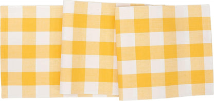 C&F Home Franklin Buffalo Check Gingham Plaid Woven Sunrise Yellow and White Cotton Machine Washable Table Runner 13" x 72" 13" x 72" Yellow