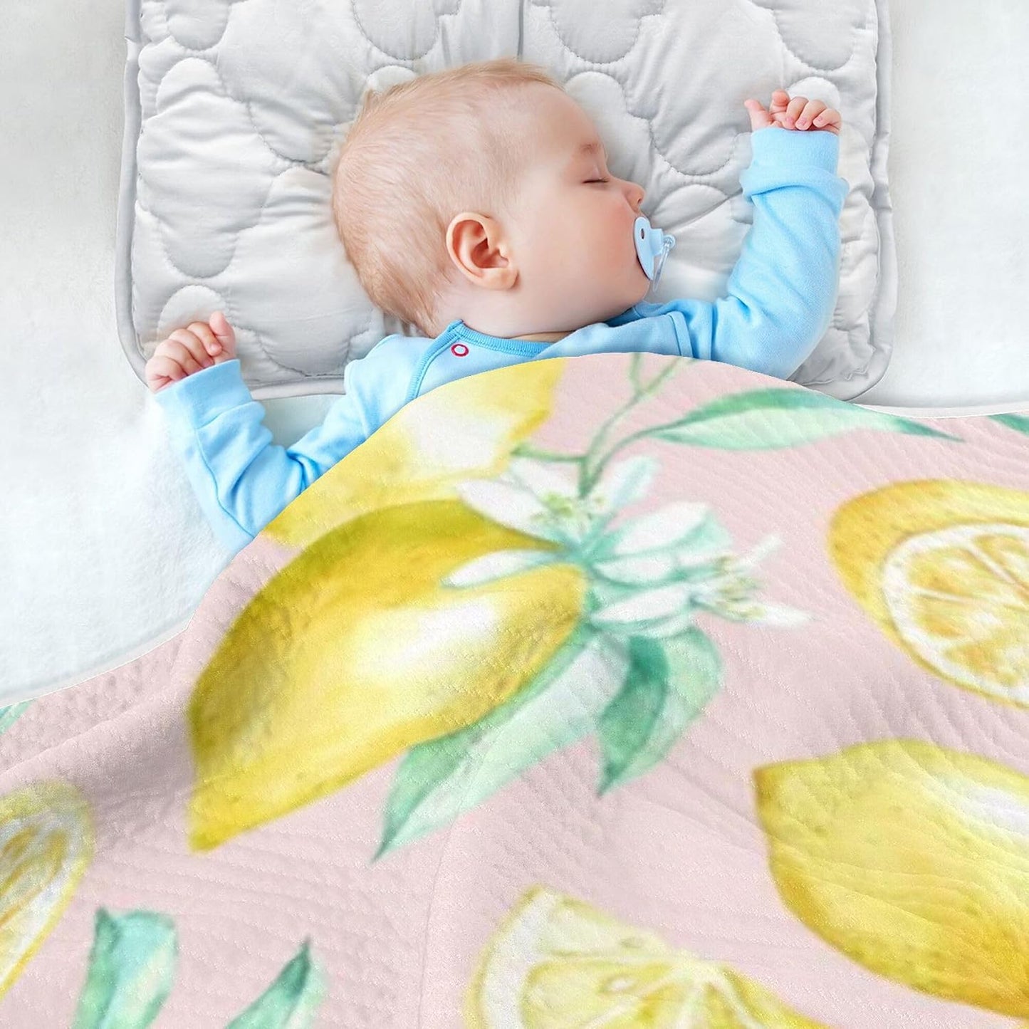 Yellow Lemons Baby Blanket Bed Crib Stroller Cover Blanket Wrap Soft Swaddling Blanket