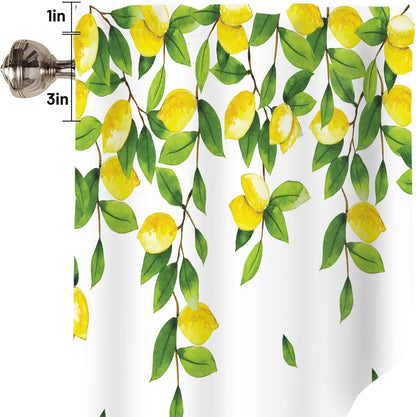 Lemon Swag Curtain Valance for Windows,Yellow Green Window Treatments Short Swag Topper for Kitchen Windows Bathroom Bedroom,28 x 36 Inch, 1 Pair