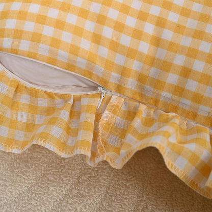 12" X 20" Yellow Checkered Bow Throw Pillow Bowknot Shaped Home Decorative Backrest Pillow Gingham Bowknot Cushion for Sofa Car Couch Bed Living Room Bedroom