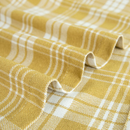 VOGOL Yellow Buffalo Check Jacquard Kitchen Valance, 52 x 18, 1 Panel | Jacquard Weave, Light Filtering Privacy, Easy to Hang, Curtain Valance for Kitchen, Bathroom and Small Windows