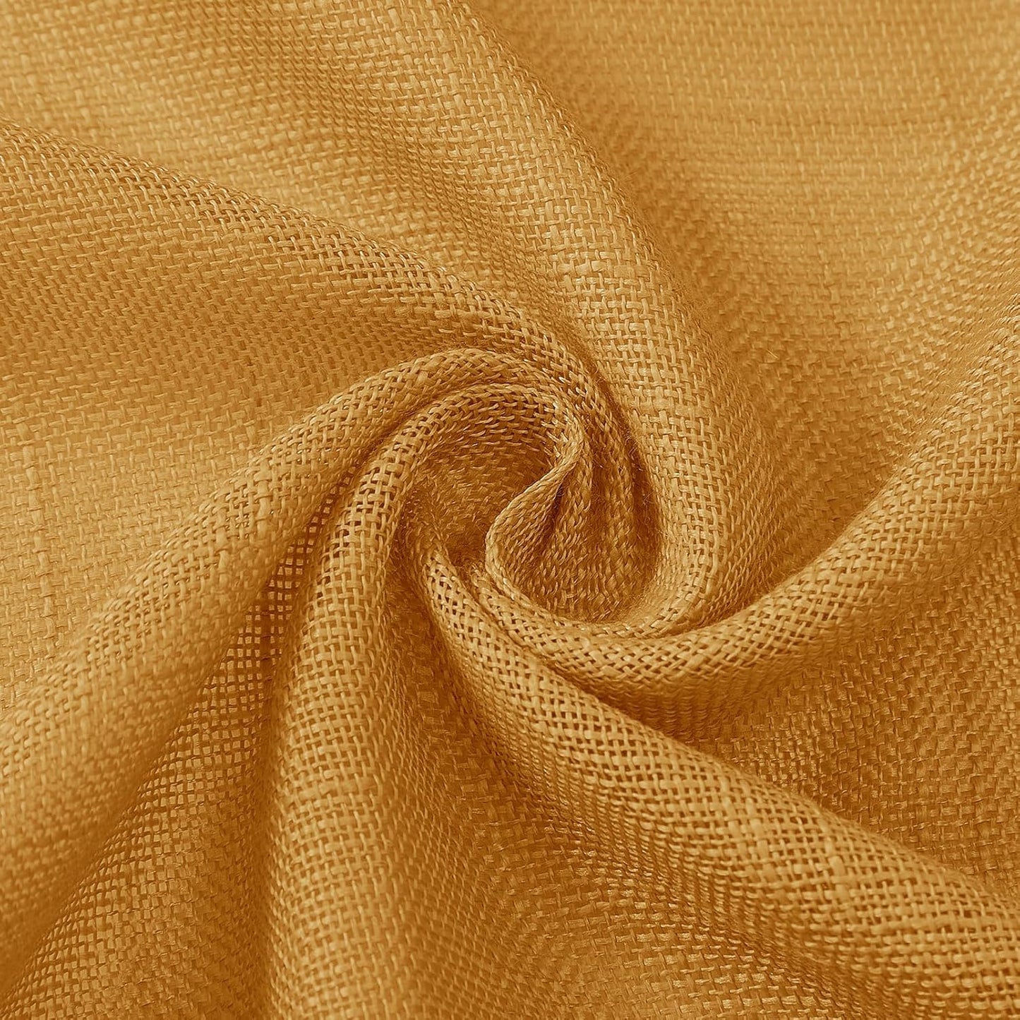 HOMEIDEAS Yellow Linen Textured Sheer Curtains, 84 Inches Long 2 Panels Semi Sheer Curtains Farmhouse Window Drapes for Bedroom Living Room, 2 Panels, W52 x L84