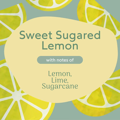 Sweet Sugared Lemon Scented Candle 7 oz, 1-Wick Glossy Glass Candle, Premium Clean Burning Single Wick Candle with Lemon Lime & Sugarcane Notes for Home Decor