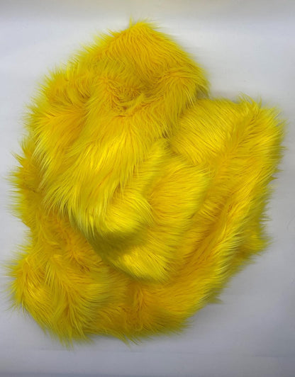 Ice Fabrics Faux Fur Fabric by The Yard - 60 Inches Wide Super Soft and Fluffy Shaggy Mohair Fur Fabric for Costumes, Apparel, Rugs, Pillows, Decorations and More - Yellow - Half Yard