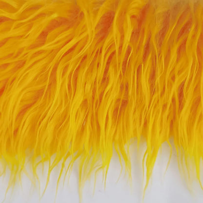 Faux Fur Fabric Square Patches for Crafts, Sewing, Costumes, Seat Pads (Yellow, 10 x 20 Inch)