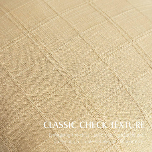 Foindtower Set of 1 Decorative Linen Check Throw Pillow Cover Neutral Farmhouse Vintage Cushion Cover Modern Boho Accent Home Decor for Sofa Chair Couch Bedroom Living Room,18×18 Inch,Light Yellow