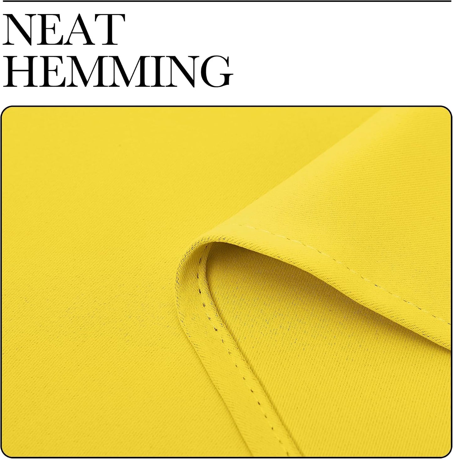 NICETOWN Bedroom Curtain Panels Draperies, Thermal Insulated Solid Grommet Curtains/Drapes (Bright Yellow, 1 Pair, 34 by 72-inch)