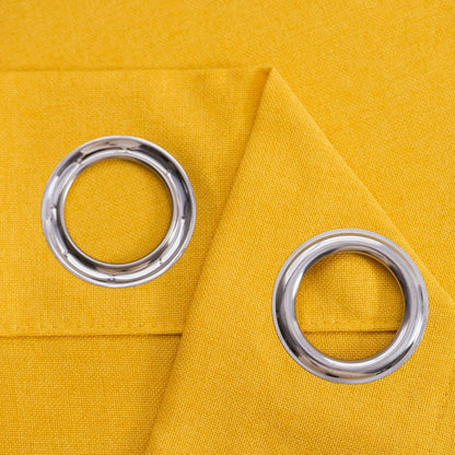 UPOPO Yellow Valance Curtains Toppers Living Room Linen Textured 18 inch Length Kitchen Short Small Mini Bedroom Window Curtain Valance Cabinet Caravan 1 Piece Grommet Top